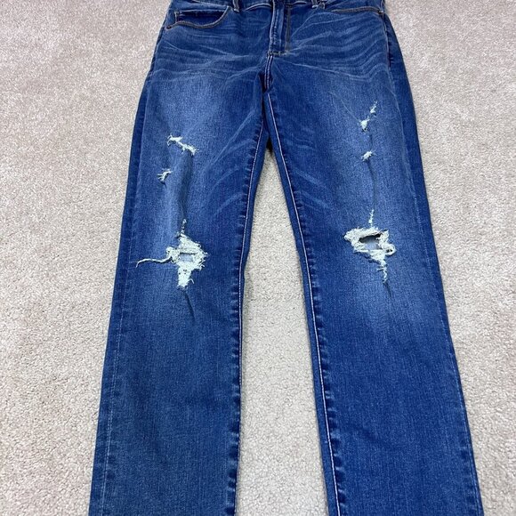 Abercrombie & Fitch Ultra High Rise Super Skinny Jeans Blue Distressed 12S NWT - Picture 7 of 13